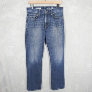 Gap 1969 Mens Straight Leg Jeans 30x30 Medium Wash Blue Denim 100% Cotton